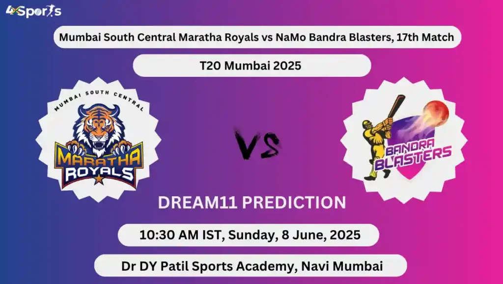 MSCMR vs BB Dream11 Team Prediction Playing XI, Pitch Report, Fantasy Cricket Tips, Dream11 Team Captain And Vice Captain Choices Today Match 17th, T20 Mumbai 2025