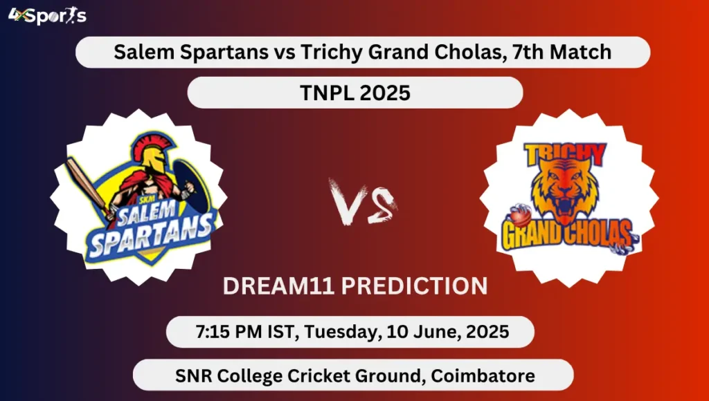 SS vs TGC Dream11 Team Prediction: Playing XI, Pitch Report, Fantasy Cricket Tips, Dream11 Team Captain And Vice Captain Choices Today Match 7th, TNPL 2025