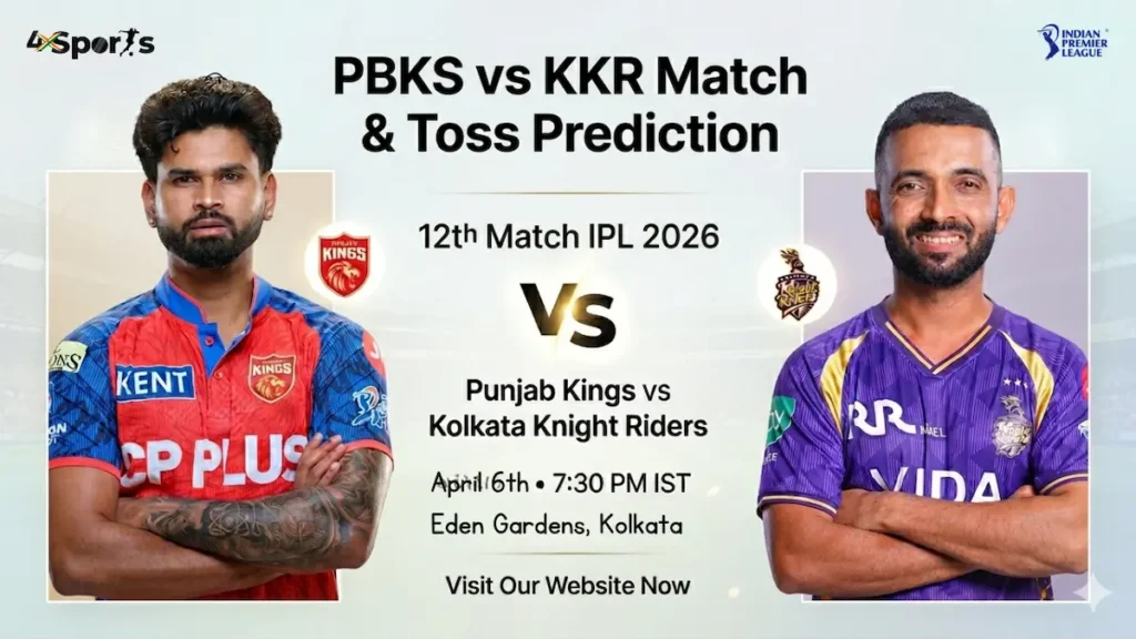 KKR vs PBKS Toss & Match Prediction 12th Match IPL 2026