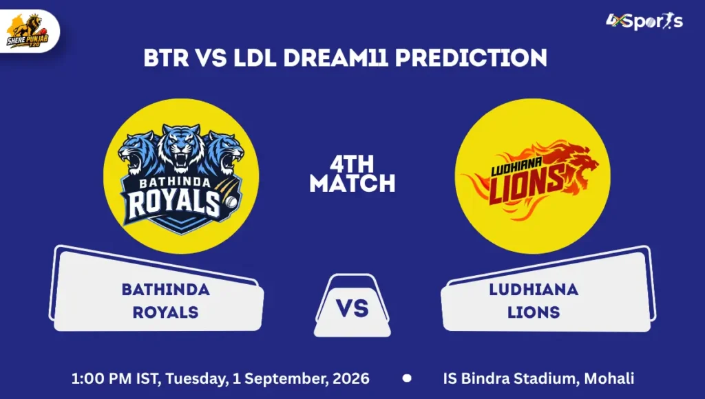 BTR vs LDL Dream11 Prediction Today Match 4th Sher E Punjab T20 2026