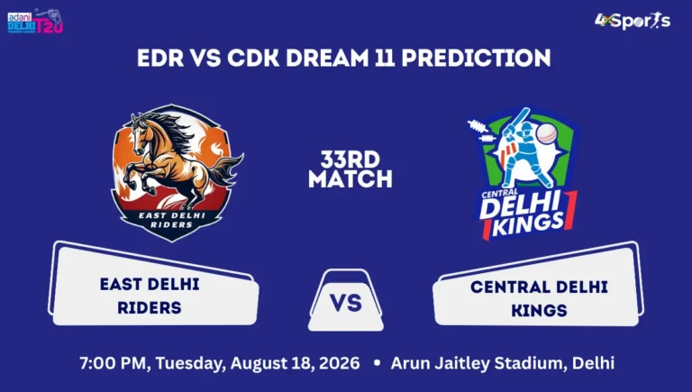 EDR vs CDK Dream 11 Prediction Today Match 33rd DPL 2026