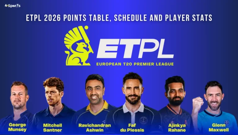 European T20 Premier League (ETPL) Points Table 2026