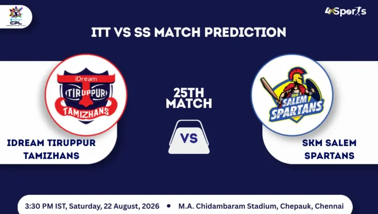 ITT vs SS Match Prediction TNPL 2026 Match 25th