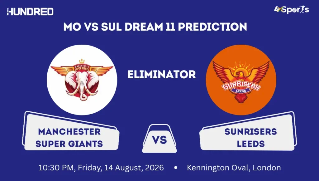 MO vs SUL Dream 11 Prediction Eliminator The Hundred 2026