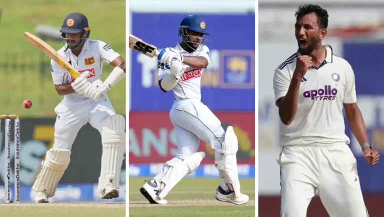 Pasindu Sooriyabandara, Sonal Dinusha, and Prasidh Krishna IND vs SL 2nd Test Scorecard