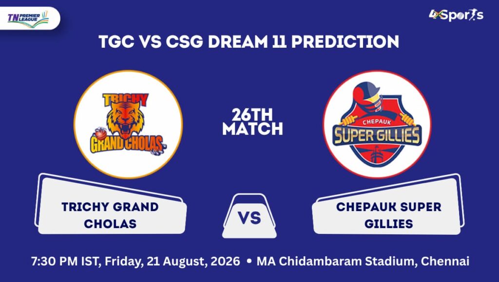 TGC vs CSG Dream 11 Prediction Today Match 26TH TNPL 2026