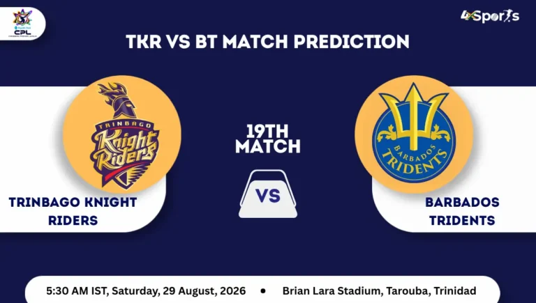 TKR vs BT Match Prediction CPL 2026 Match 19th