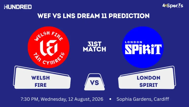 WEF vs LNS Dream 11 Prediction 31st Match 2026