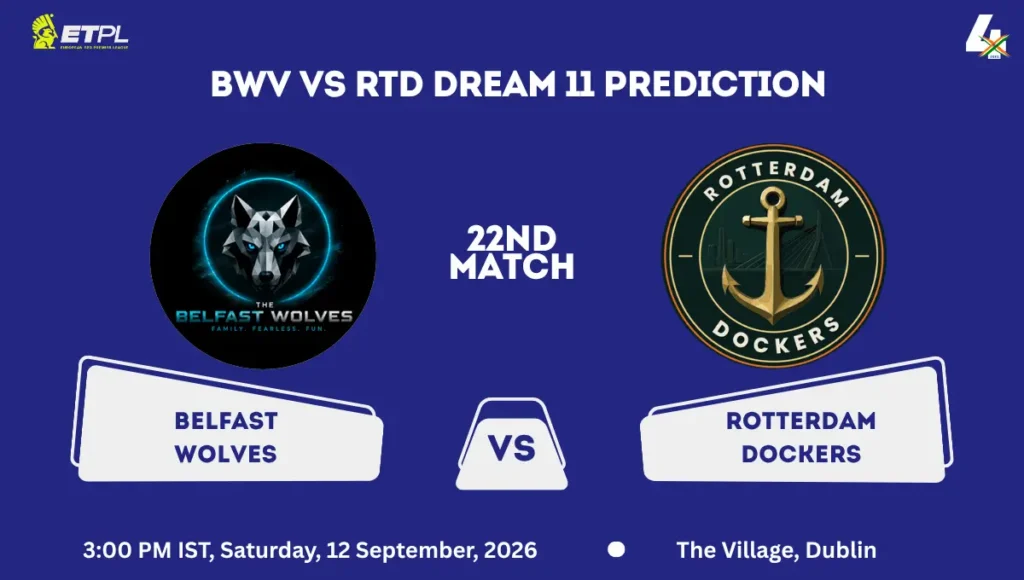 BWV vs RTD Dream11 Prediction Today Match 22nd ETPL 2026