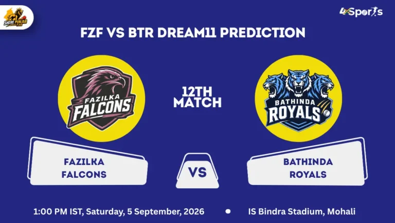 FZF vs BTR Dream11 Prediction Today Match 12th Sher E Punjab T20 2026