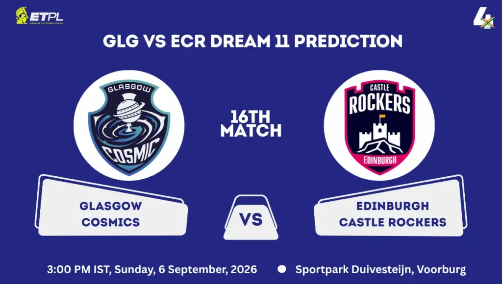 GLG vs ECR Dream11 Prediction Today Match 16th ETPL 2026