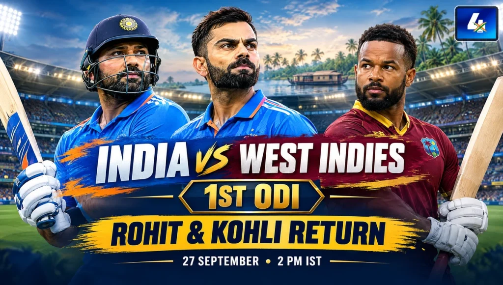 Rohit Sharma and Virat Kohli return for India vs West Indies first ODI on 27 September 2026