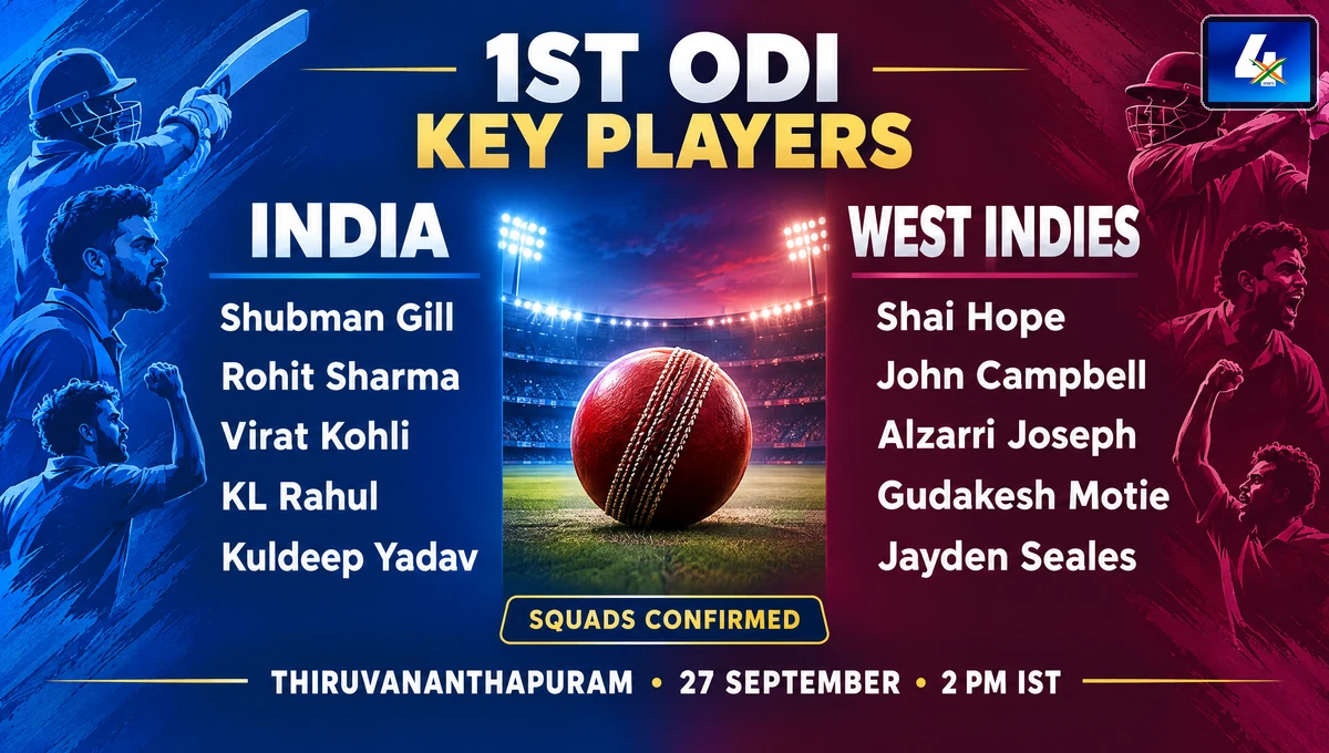 India vs West Indies first ODI 2026 key players from the confirmed squads