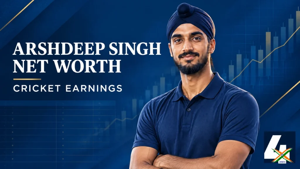 Arshdeep Singh Net Worth 2026: IPL Salary, BCCI Contract and What Is Confirmed 4xSports original editorial illustration of Arshdeep Singh for his net-worth and cricket earnings article; not a documentary photograph.