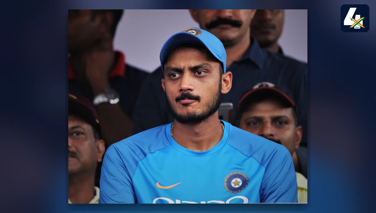 Actual archive photograph of Axar Patel on a 4xSports editorial cover