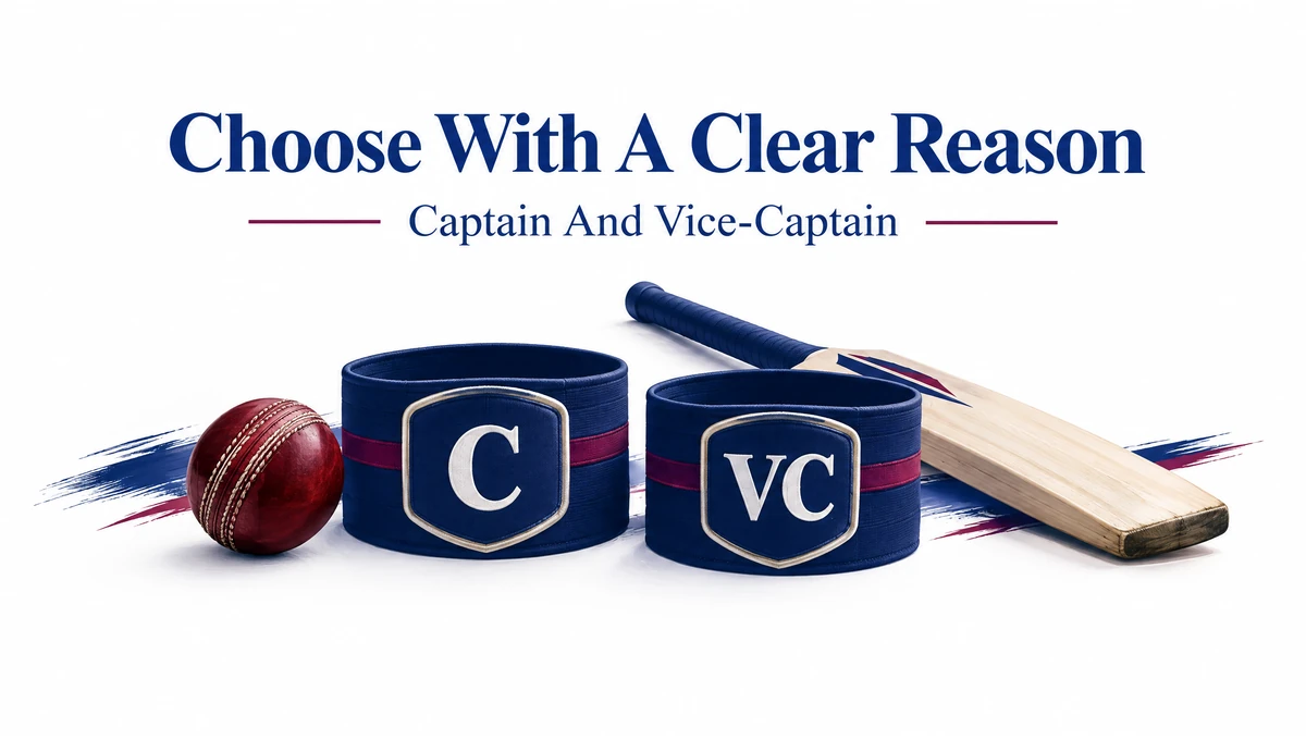 Dream11 team Captain and Vice-Captain illustration with C and VC armbands