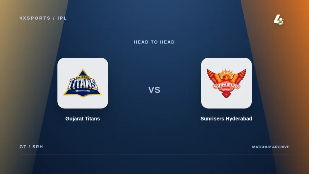 Gujarat Titans vs Sunrisers Hyderabad IPL head-to-head with original team crests