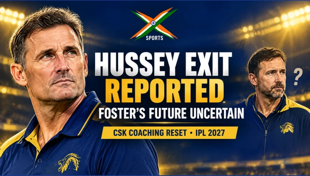 Mike Hussey CSK exit — original 4xSports editorial cover