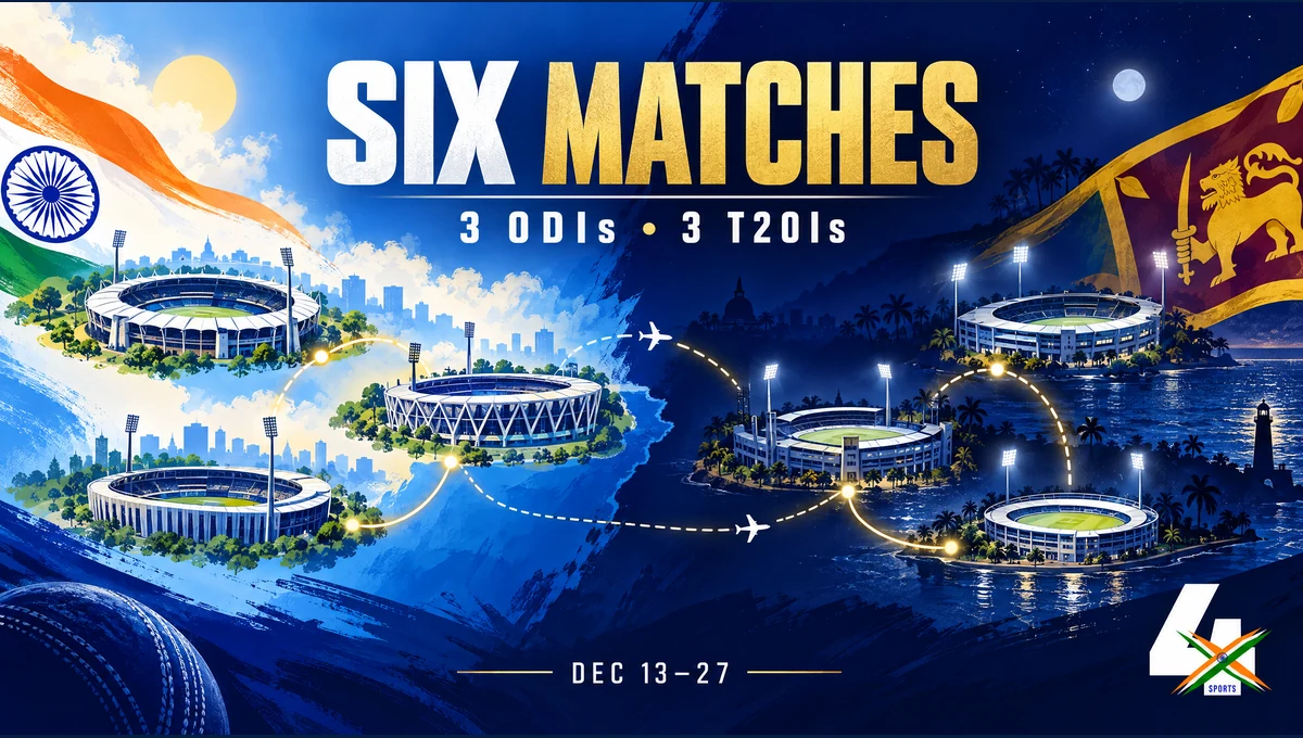 India vs Sri Lanka 2026 six-match ODI and T20I schedule editorial illustration