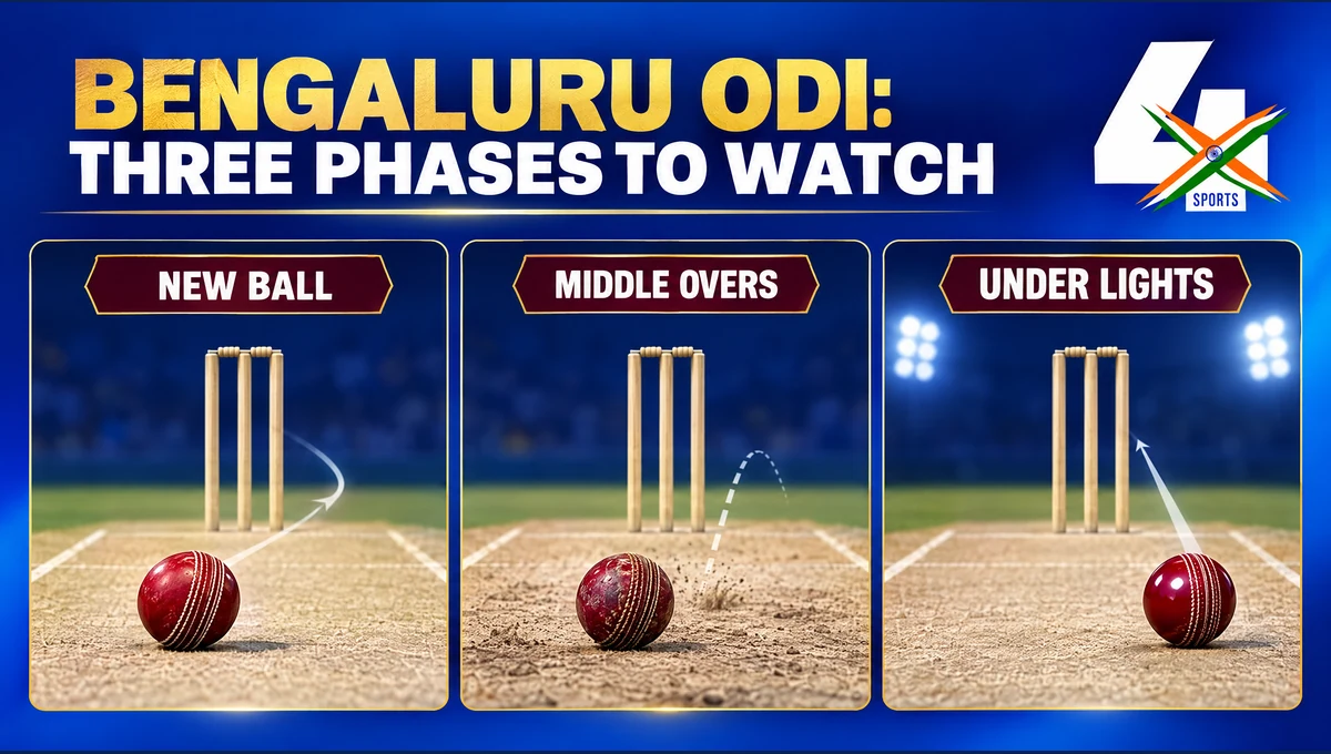 Bengaluru ODI match phases to monitor, 4xSports editorial illustration