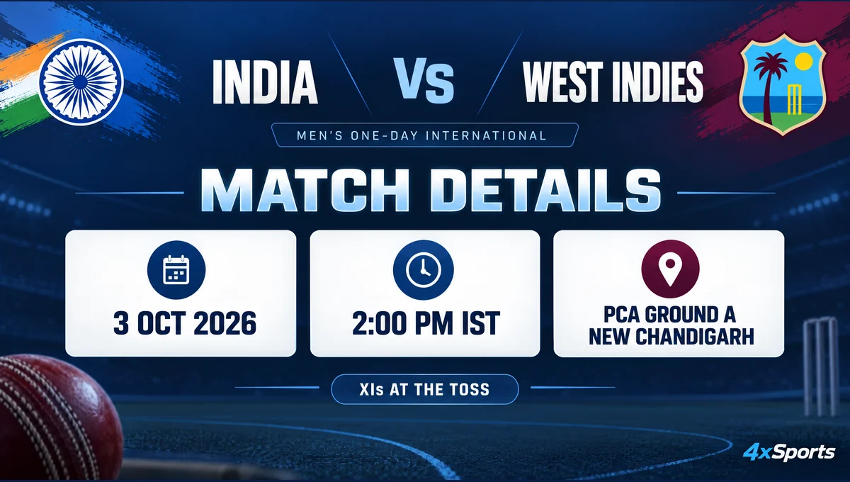 India vs West Indies third ODI details: 3 October 2026, 2 PM IST, PCA Ground A New Chandigarh