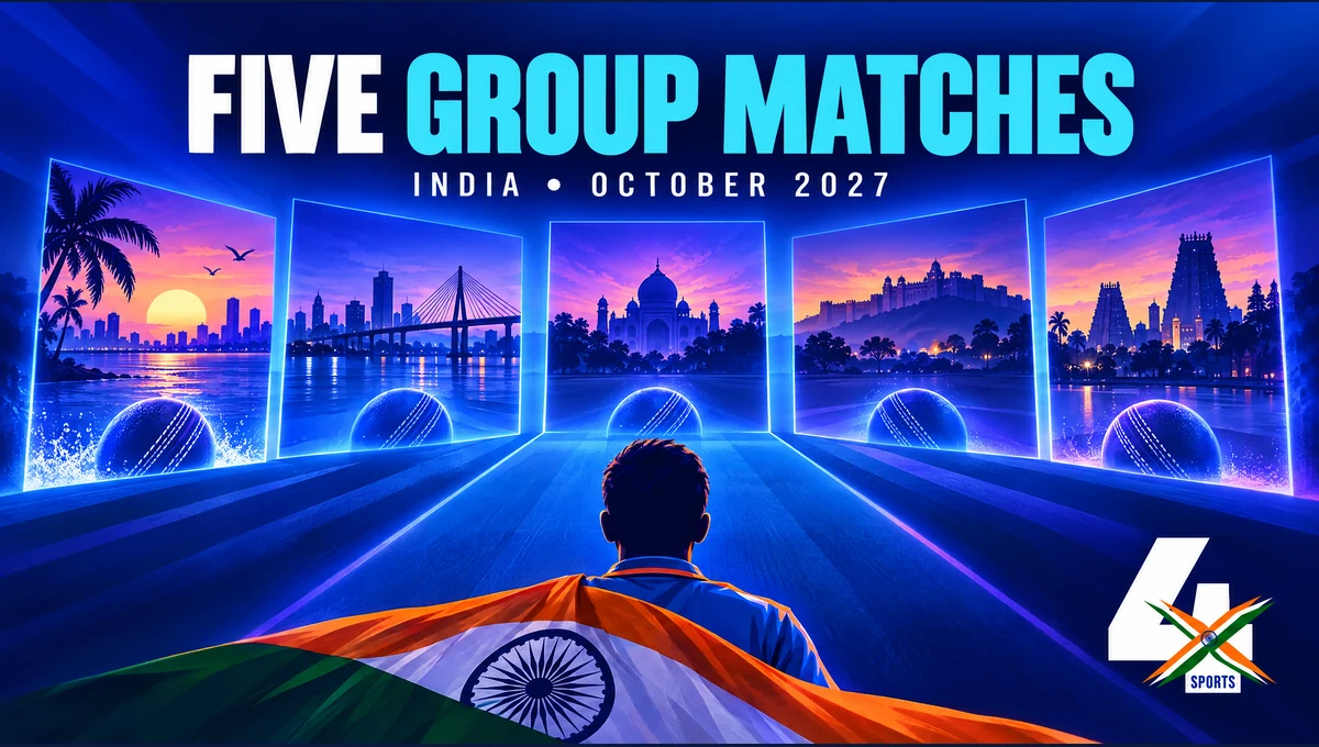 Illustrated five-match India Group A path in October 2027