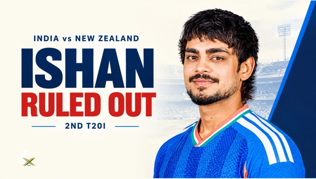 Ishan Kishan ruled out of the second T20I against New Zealand.