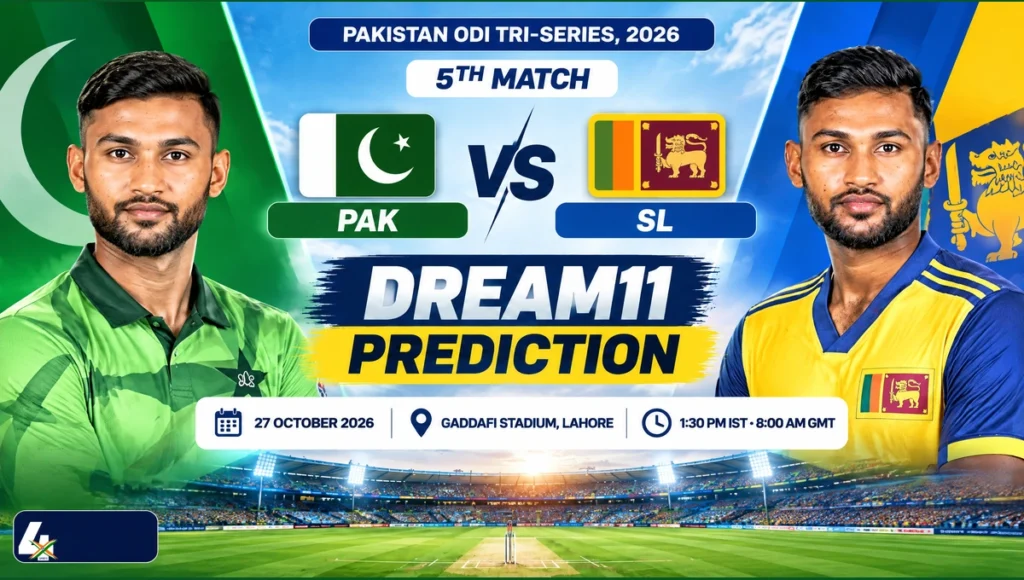 PAK vs SL Dream11 Prediction Today Match 5th ODI: Playing XI, Pitch Report, Fantasy Cricket Tips, Dream11 Team Captain And Vice-Captain Choices – Pakistan ODI Tri-Series, 2026 AI-assisted editorial illustration of Arafat Minhas and Pavan Rathnayake for PAK vs SL Dream11 Prediction.