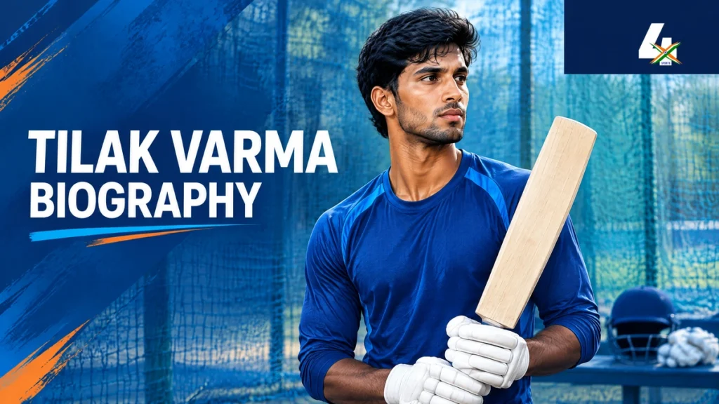 Tilak Varma Biography: Age, Career, IPL Journey and Playing Style AI-generated editorial illustration of Tilak Varma for a biography guide.