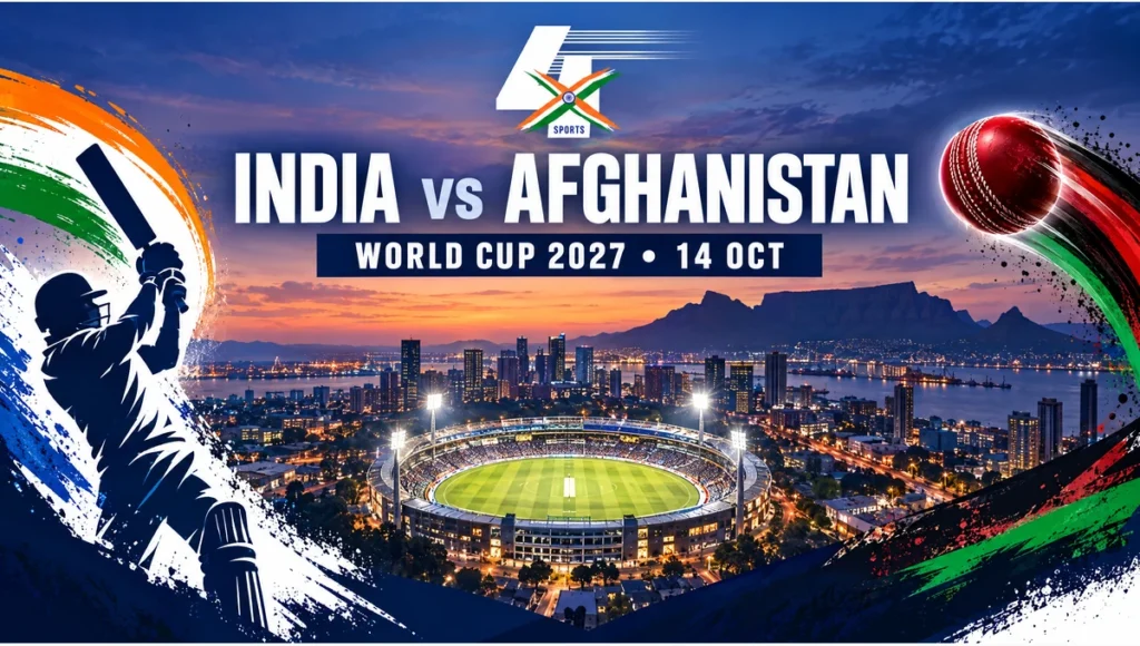 India vs Afghanistan 2027 ODI World Cup editorial illustration, 14 October