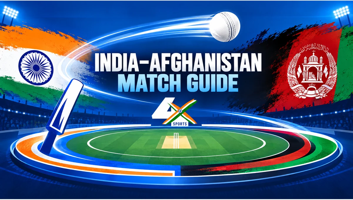 4xSports conceptual India–Afghanistan 2027 ODI World Cup match guide artwork