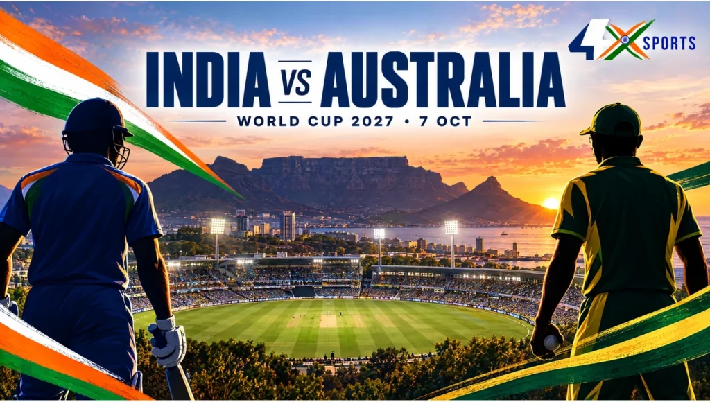 India vs Australia 2027 ODI World Cup editorial illustration, 7 October, Cape Town