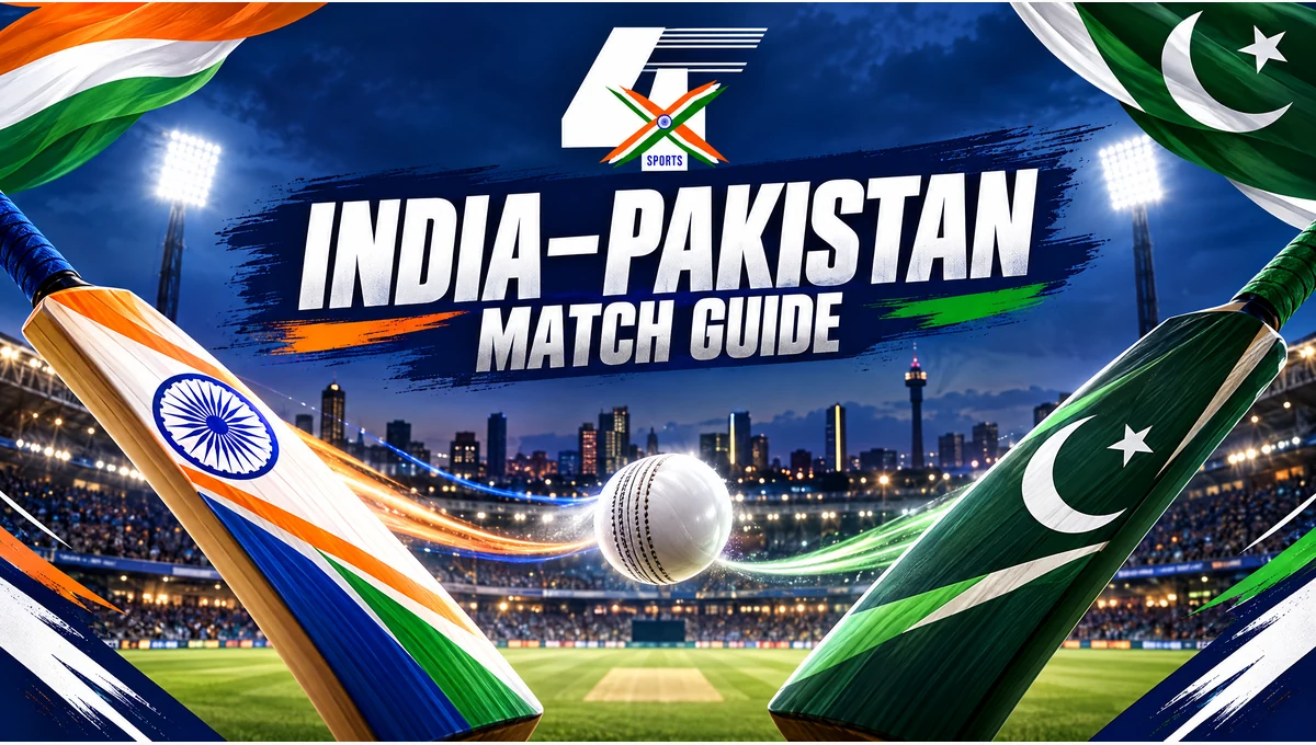 4xSports conceptual India–Pakistan 2027 ODI World Cup match guide artwork