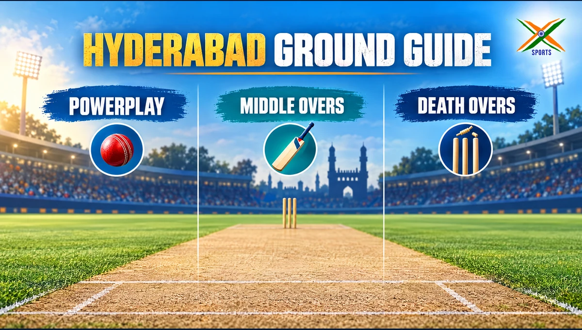 Hyderabad T20I pitch report: AI-assisted 4xSports editorial illustration for Rajiv Gandhi International Stadium during India vs West Indies