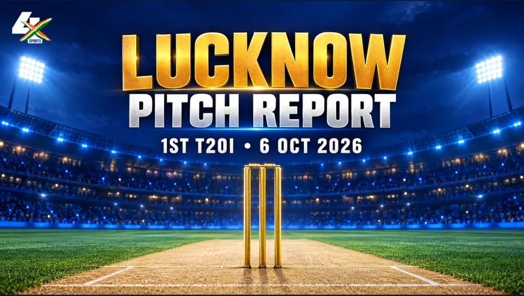 4xSports AI-assisted editorial pitch illustration for Ekana Stadium, Lucknow